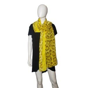 TASHA Bright Yellow Leopard Extra Large Scarf